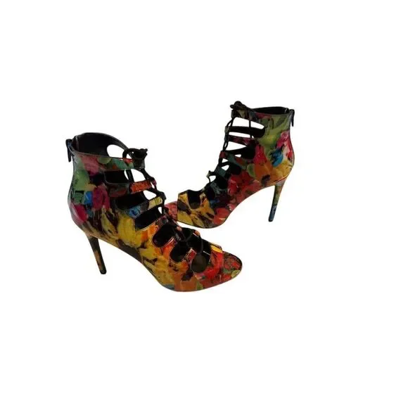 Candie's Women's Multicolor Gladiator Lace-up Stiletto Heels Size 10 - Picture 4 of 14